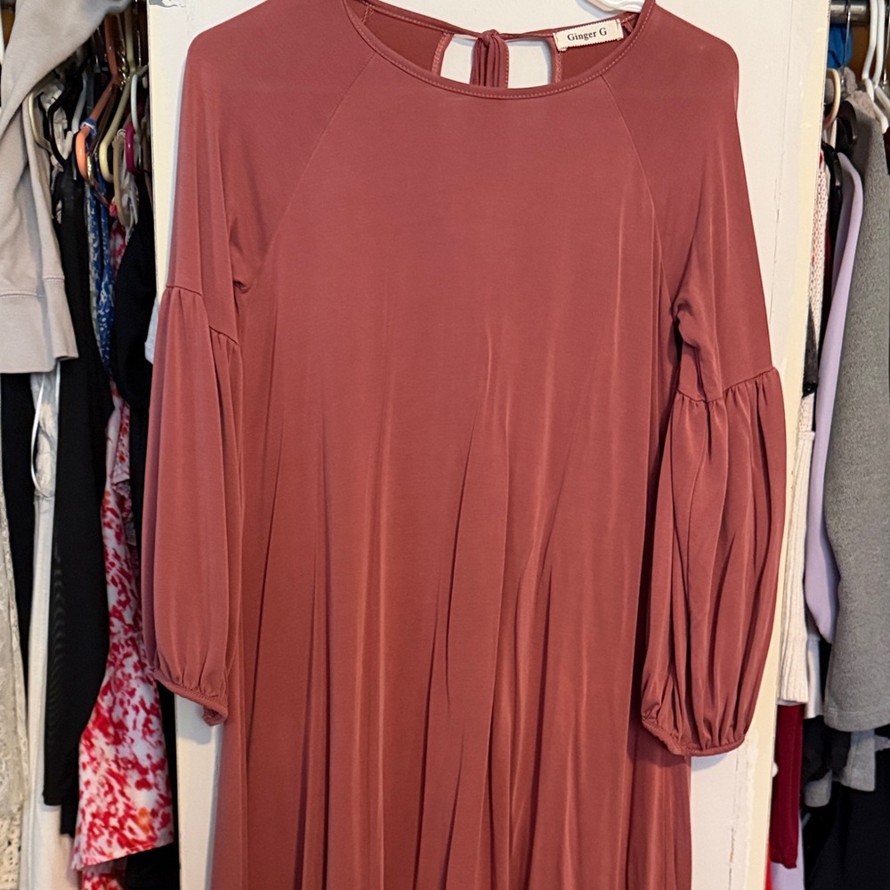 Ginger G Women's Mauve Long Sleeve Dress